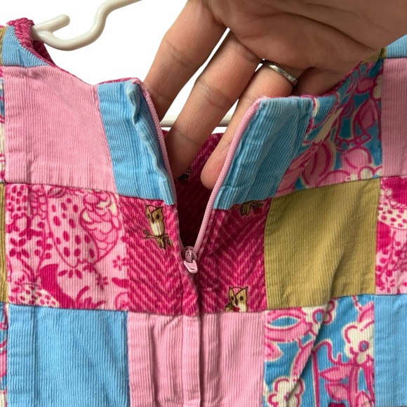 Lilly Pulitzer Kids Pink Tan Corduroy Patchwork Owl Themes Girls Jumper Dress 8 - Picture 5 of 8